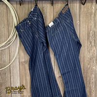 Rock & Roll Denim-Stripe Jacquard Trouser High Rise, Striped, Stretch Trouser  92% Cotton,  7% Regenerated Cellulose Fiber,  1% Poly