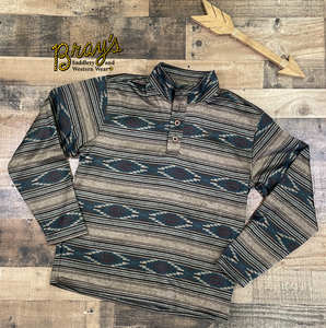 Men's Wesley Brindlewood Aztec Button Sweater  Looks like a sweater, wears (and washes) like a technical fleece. With a handsome serape print and faux horn buttons, our Wesley Sweater is the kind of thing you can pull over just about anything and feel instantly put together.  AriatTEK® for superior performance in any weather Greater Arm Mobility for freedom of movement Faux horn buttons at neck 100% Polyester Polyester sweater fleece
