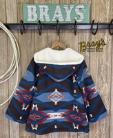 Powder River Aztec Wool Cape Coat -Teal  Beth Dutton inspired cape coat from Powder River  Button closure with hood  Shell:  90% Poly 10% Wool  Lining:  100% Poly
